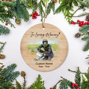 Personalized Motorcycle Memorial Ornament Christmas In Heaven In Memory Gift For Loss Of Biker Dad ODT71