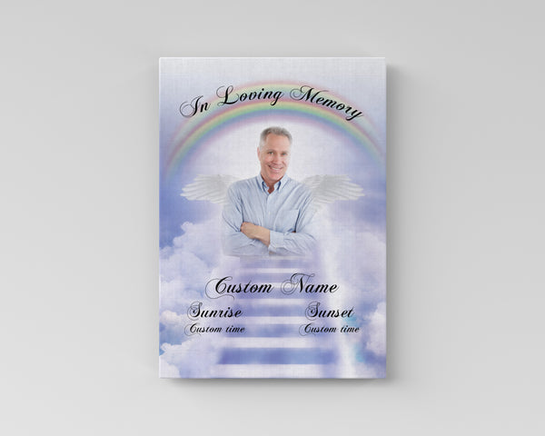 Personalized Memorial Canvas - In Loving Memory Stairway to Heaven Wall Art| Custom Photo Remembrance Keepsake, Memorial Sympathy Gift for Loss of Loved One| N2361