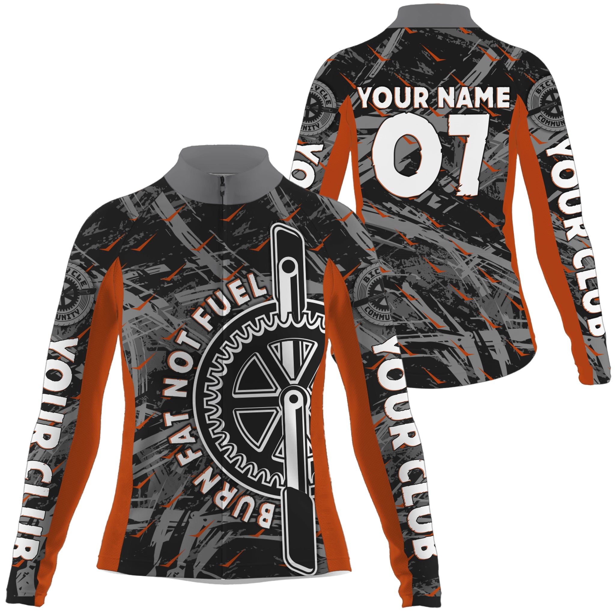 Burn fat not fuel Personalized Women cycling jersey trendy racing gear extreme road riding racewear| SLC10