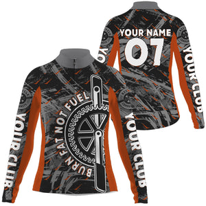 Burn fat not fuel Personalized Women cycling jersey trendy racing gear extreme road riding racewear| SLC10