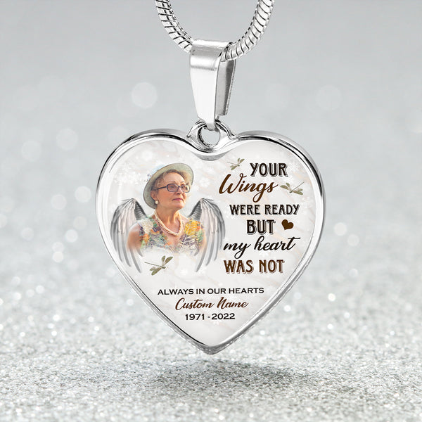 Memorial necklace| Your wings were ready| Sympathy jewelry for loss Mom, Dad, Daughter in heaven NNT10