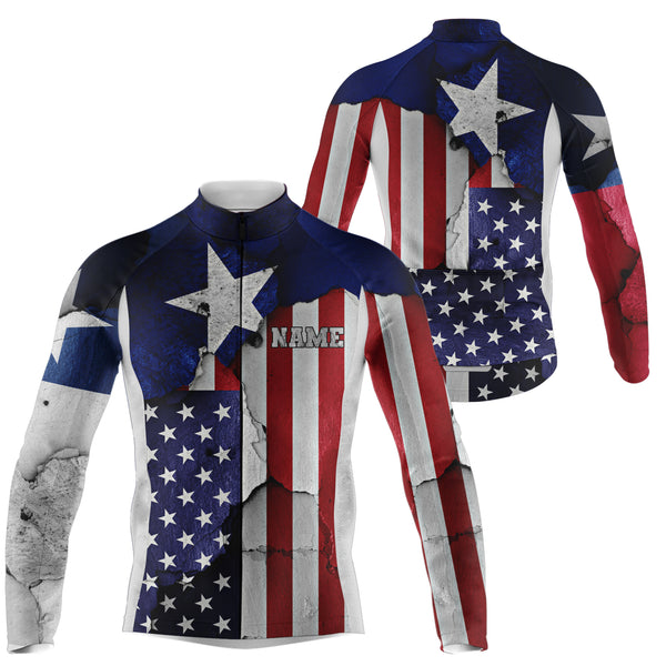 Men women Texas cycling jersey UPF50+ American Bike shirt with 3 pockets full zip MTB BMX clothes| SLC172