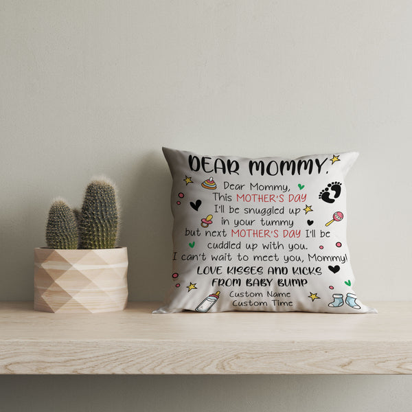 Custom Pillow First Mother's Day, New Mom, Mom To Be, Pregnant Wife, 1st Time Mother Gift| JPL24