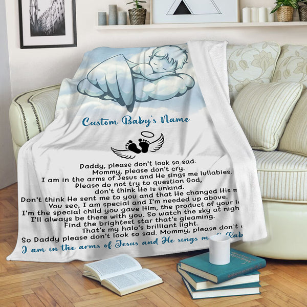 Baby Memorial Blanket Personalized, Sympathy Gifts for Loss of Baby, Loss of Child, Child Loss Memorial Gifts VTQ114