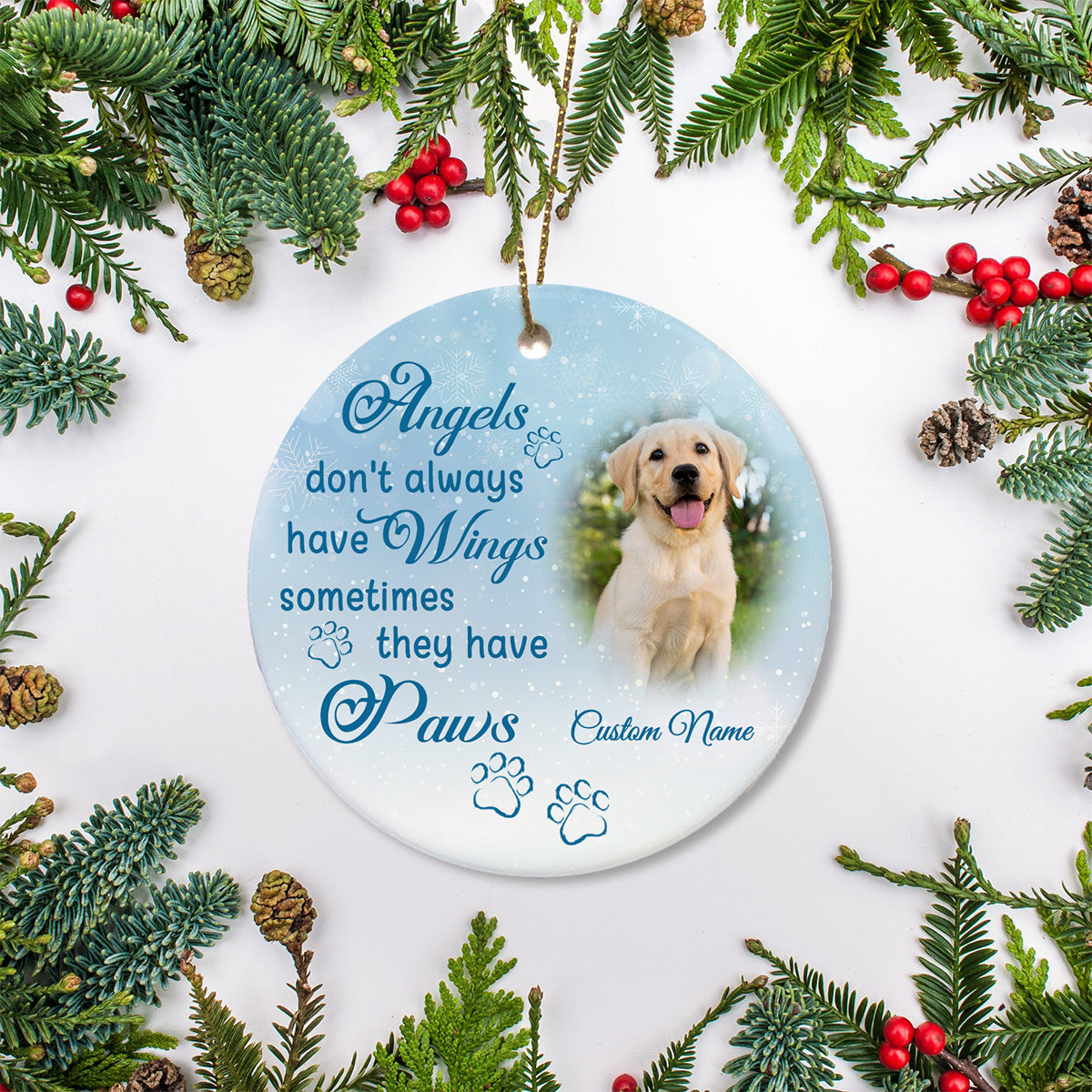 Christmas Ornaments, Sympathy gift for loss of pet, Memorial Christmas Ornament for loss of dog - OVT12