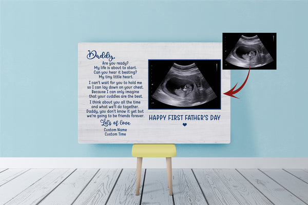 Personalized Daddy To Be Canvas| Father's Day Gift for Husband, New Dad, Expecting Dad, Pregnancy Reveal| JC871