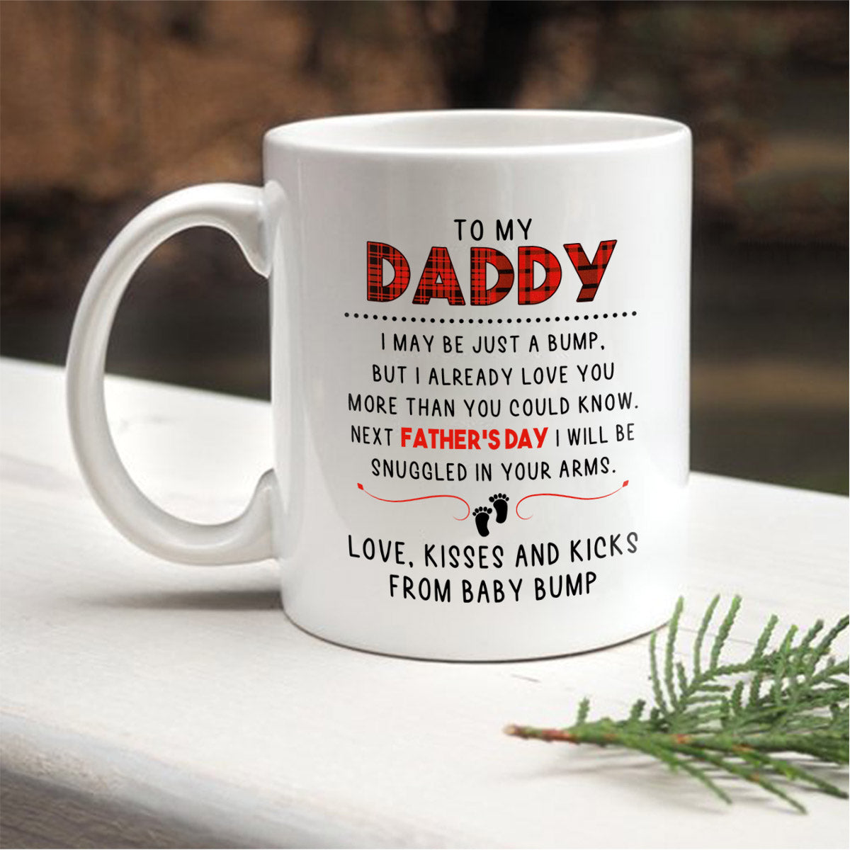 Daddy to Be Mug| Cute Message from The Bump to Expecting Father, New Dad, Pregnancy Reveal Gift for Him| N1408