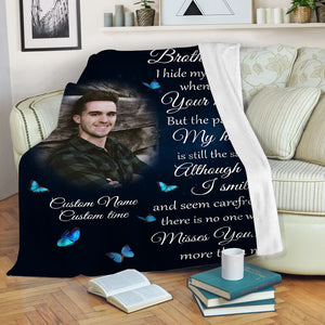 Brother Remembrance Blanket, Personalized Sympathy Throw for Loss of Brother, Bereavement Throw N2692