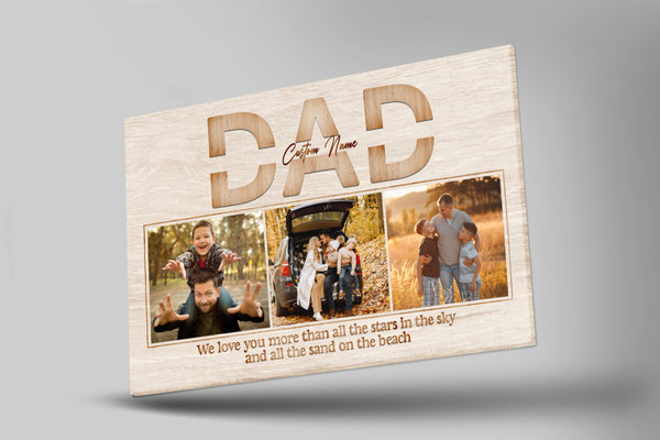 Custom Canvas Dad Photo| Father's Day Gift for Husband, Sentimental Gift for Father, Dad Birthday| JC876