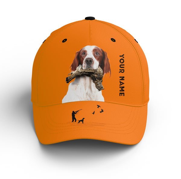 Ruffed Grouse Hunting Dog Blaze Orange Custom Name Hat for Men, Choose hunting dog breeds FSD3991