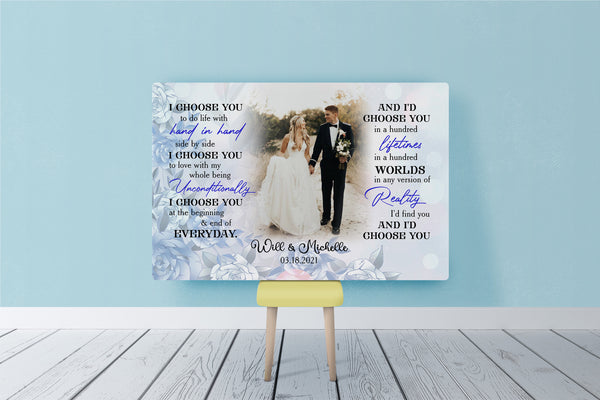 Personalized Gift For Him for Her| I Choose You  Canvas| Long Distance Relationship Gifts|  Best Anniversary Canvas for Him| Wedding  Gifts Ideas| Engagement Party Gifts CP206 Myhifu