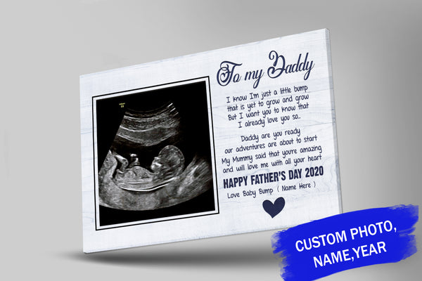 New Dad Personalized Canvas| Daddy Are You Ready| First Father's Day Gift for Husband, 1st Time Dad| JC373