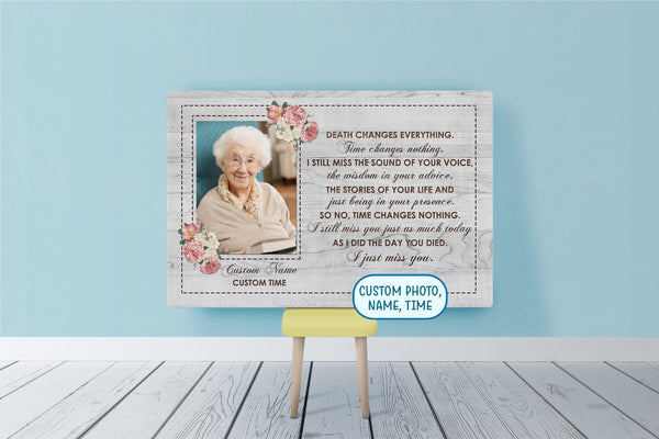 Personalized Memorial Gifts for Loss of Loved one Sympathy Canvas for Loss of Grandma Grandpa VTQ65