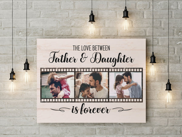 Father & Daughter Personalized Canvas Custom Photo Collage Father's Day Gift for Birthday Christmas N2560