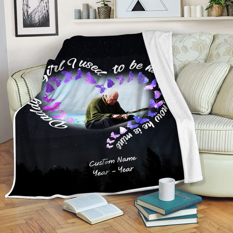 Dad Memorial Blanket| Daddy's Girl Now He is My Angel| Dad Remembrance Blanket, Sympathy Memorial Gift for Loss of Father, Father Condolence Bereavement Gift| N2385