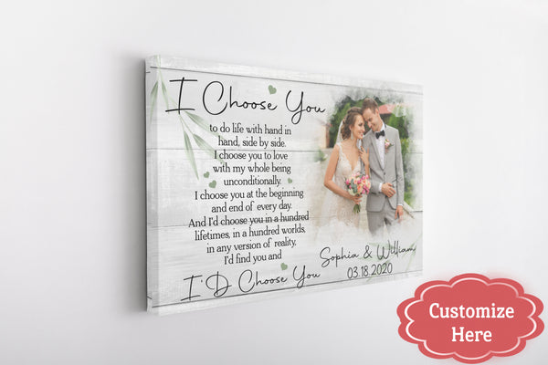 Customized Canvas for Couple| I Choose You| Personalized  Gifts for Him for Her| Best Anniversary Wall  Art for Him| Gifts for Lover| Wedding Gifts  on Valentine’s Day, Christmas, Birthday CP203 Myhifu