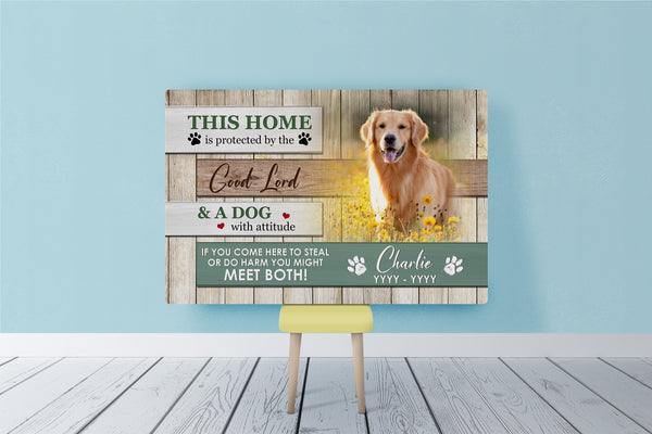 Personalized Dog Canvas| Good Lord & A Dog - Custom Dog Print on Canvas, Dog Wall Art, Gift for Dog Owners, Sympathy Gift for Dog Mom, Dog Dad|  JCD790