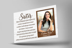 Sister Remembrance Personalized Canvas| Sister Memorial Gift, Sympathy Gift for Loss of Sister JC885