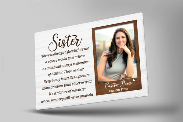 Sister Remembrance Personalized Canvas| Sister Memorial Gift, Sympathy Gift for Loss of Sister JC885