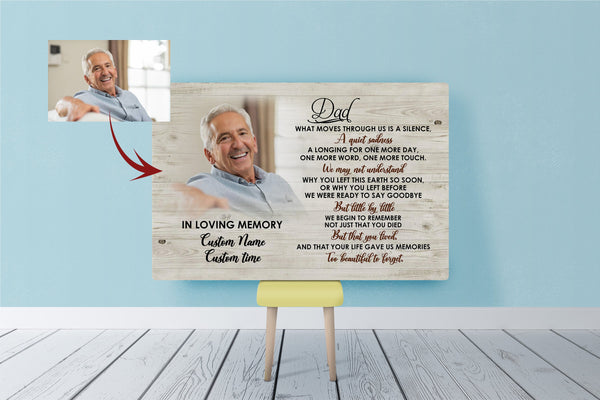 Dad Remembrance Personalized Canvas, Missing Dad Father's Day in Heaven, Sympathy Gift Loss of Father| N2596