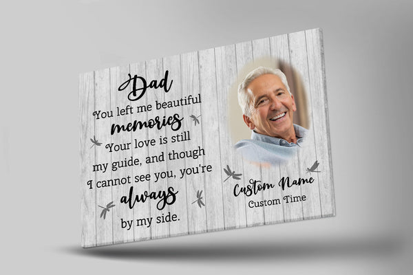 Dad in Heaven Personalized Canvas, Remembering Dad on Father's Day, Sympathy Gift for Loss of Father| N2601