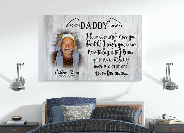 Dad remembrance canvas - Personalized bereavement picture frame, sympathy loss gift for father CNT02