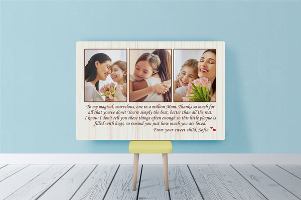 Custom Mom Canvas| Mom You Are One In A Million Gift for Mom, Mother, Mom's Birthday, Mother's Day Gift JC841