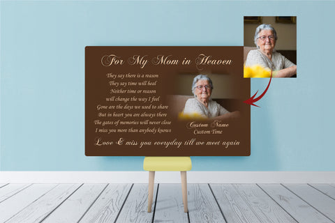 Mother Memorial Canvas| For Mom in Heaven - Custom Canvas| Mom Remembrance Sympathy Gift for Loss Mom| JC847