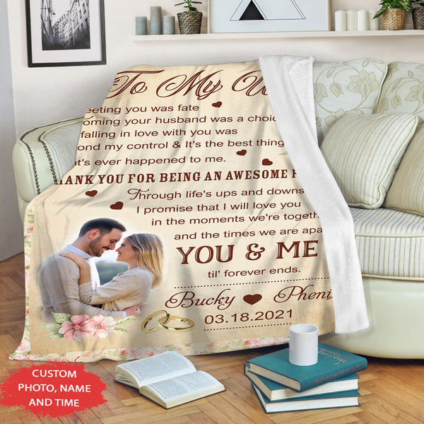 Personalized To My Wife Blanket| I Will Love  You| Best Gifts for Wife from Husband|  Custom Blanket for Wife| Gifts for Wife|  Customized Blanket with Pictures on  Anniversary BP55 Myfihu