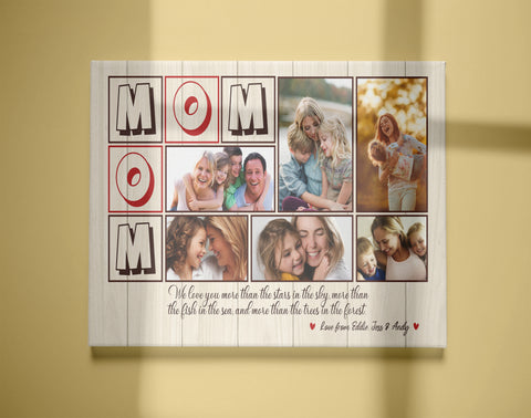 Personalized Mom Canvas| Mom Photo Collage Wall Art| Mom Gift Mother Gift on Mother's Day Christmas| JC835