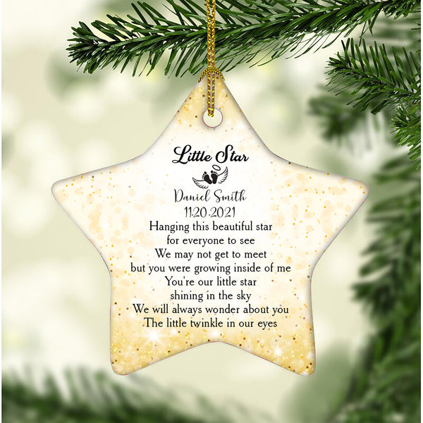 Miscarriage Memorial Ornament - Twinkle Little Star, Remembrance for Loss of A Baby, Pregnancy Loss Sympathy Gift, Stillbirth Bereavement| NOM60