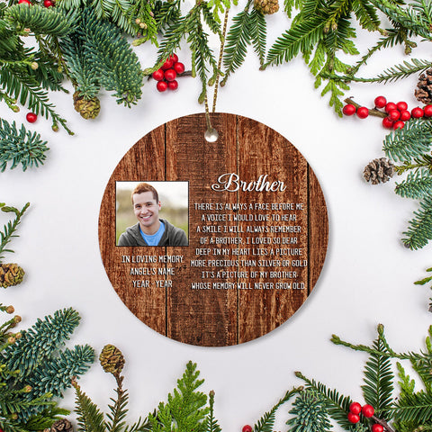 Brother Memorial Ornament - Angel Brother, Christmas in Heaven, Brother Remembrance Home Decor, Memorial Gift for Loss of Brother in Memory| NOM87