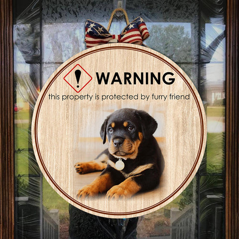 Personalized Dog Door Hanger| Funny Warning Welcome Sign for Dog Lover, Custom Dog Wooden Door Hanger, Front Door Decor for Dog Lover| JDH57