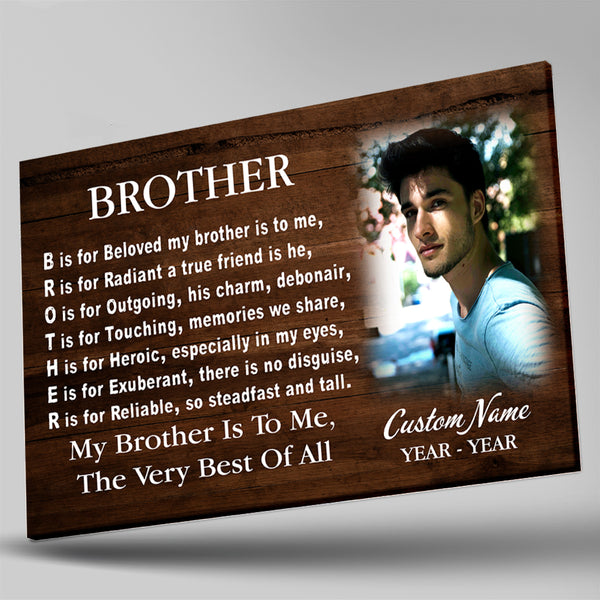 Brother remembrance canvas personalized - Brother in heaven memorial, Sympathy gift for loss brother CNT25