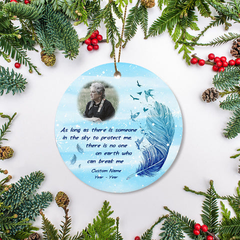 Personalized Memorial Ornament - Someone in The Sky, Christmas in Heaven, Remembrance Home Decor, Memorial Gift for Loss of A Loved One| NOM69