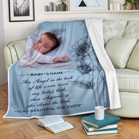 Baby Memorial Blanket Personalized Sympathy Gifts for Loss of Baby, Loss of Child, Child Loss Memorial Gifts VTQ115