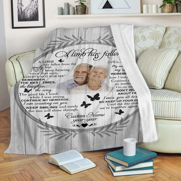 A Limb Has Fallen - Personalized Memorial Blanket| Remembrance Blanket, Sympathy Blanket| T1078