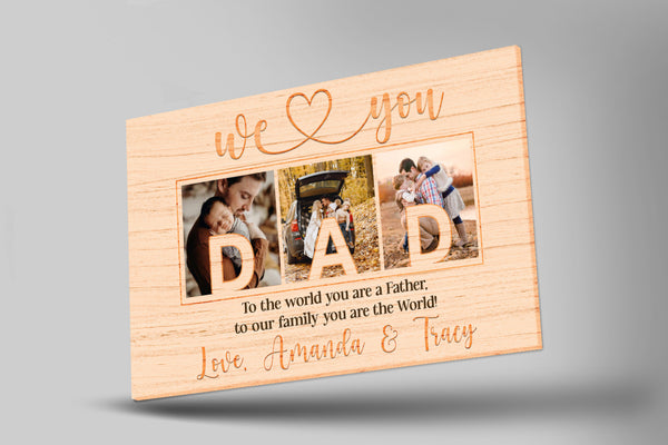 We Love You Dad Personalized Canvas Happy Fathers Day Custom Photo Collage Fathers Day Gift Keepsake| N2608