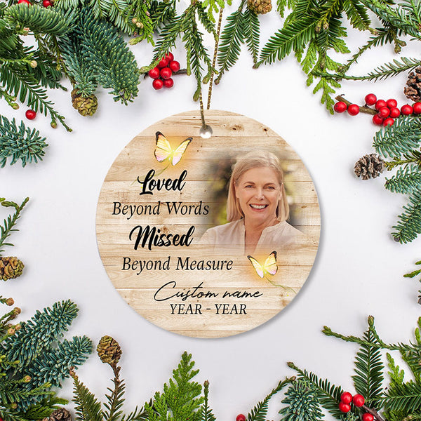 Personalized Memorial Christmas Ornament Angel In Heaven Sympathy Gift For Loss Of Loved One Dad Mom ODT57