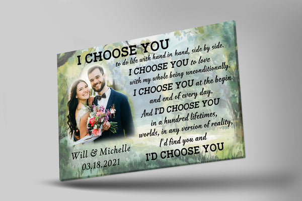 Personalized Couple Canvas| I Choose You|  Camping Wall Art| Couple Anniversary  Canvas for Her| Wedding Gifts| Valentine’s  Day Gifts for Him| Gifts for Husband CP193 Myhifu