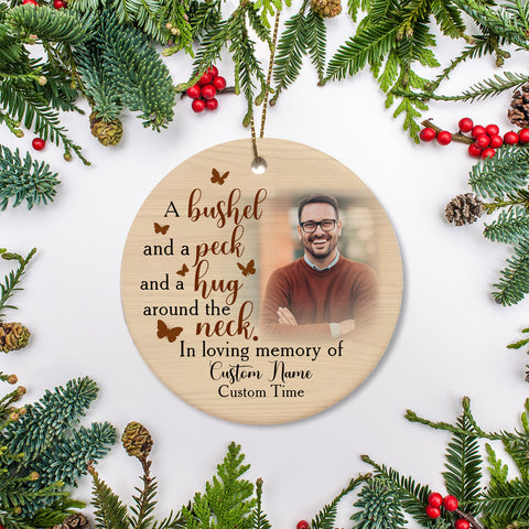 Memorial Circle Ornament - Personalized Ornament Butterfly Memorial Ornament Sympathy Gift for Loss of Father Mother In Loving Memory of Loved One in Heaven - JOR58