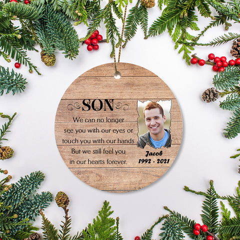 Son Memorial Ornament - Angel Son, Christmas in Heaven, Son Remembrance Home Decor, Memorial Gift for Loss of Son in Memory, Child Loss| NOM86