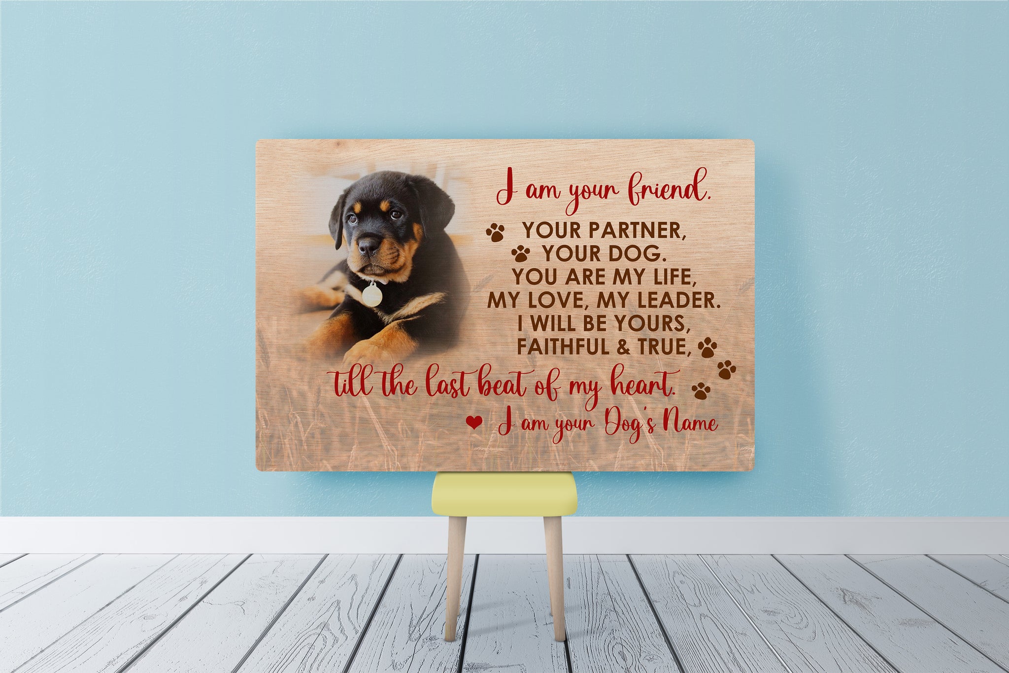 Personalized Dog Memorial Canvas| I Am Your Friend - Dog Memorial Gift for Dog Owner, Sympathy Gift for Loss of Dog, Dog Remembrance, In Loving Memory of Dog in Heaven| JCD797