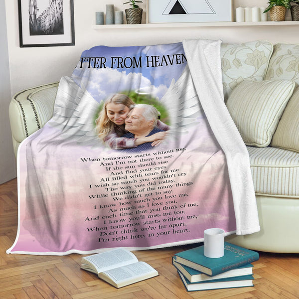 Personalized Memorial Gifts for Loss of Loved One Remembrance Sherpa Blanket with Your Custom Photo VTQ21