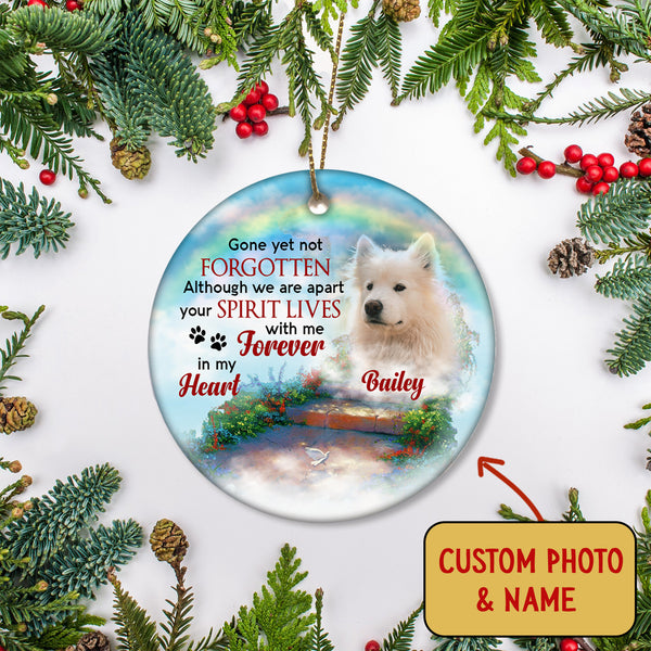 Pet Memorial Ornament - Forever in Our Hearts, Pet Loss Ornament, Remembrance Loss of Dog, Loss of Cat, Sympathy Gift for Dog Owners| NOM120