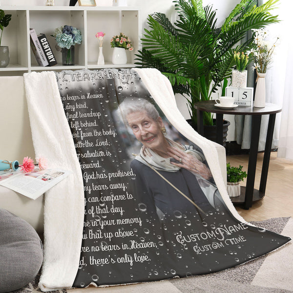 Personalized Memorial Blanket for Loss of Loved one, I Never Left You Sympathy Blanket for Loss of Father Mother VTQ108