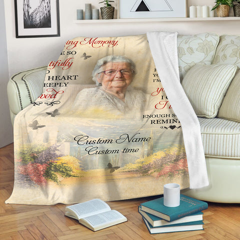 Memorial Fleece Blanket - In Loving Memory Blanket - Personalized Remembrance Fleece Blanket Memorial Blanket and Throw Grief Sympathy Gift for Loss of Loved One In Memory - JB305