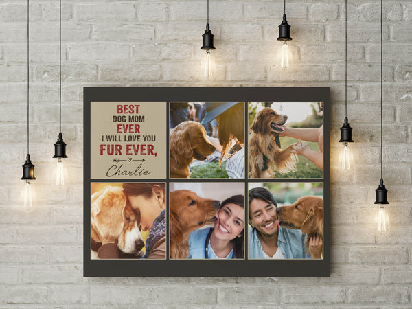 I Will Love You Fur Ever Custom Photo Collage Canvas| Dog Lover Gift for Women| Dog Mom Gift| JCD815