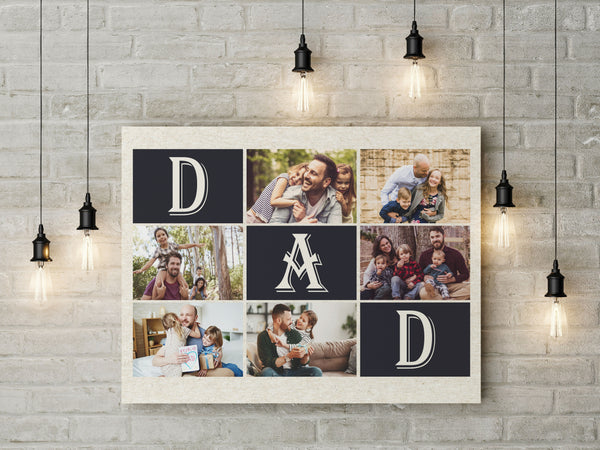 Personalized Dad Photo Collage Canvas| Sentiment Gift for Father, Father's Day Gift, Dad Birthday Gift| JC900