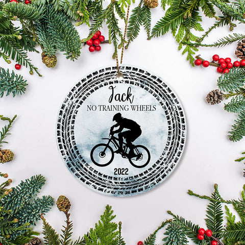 No training wheels bicycle ornament for boys girls, commemorate cycling ornament, BMX MTB Xmas gift| ONT38